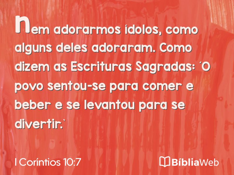 I Coríntios 10:7 em imagem para compartilhar