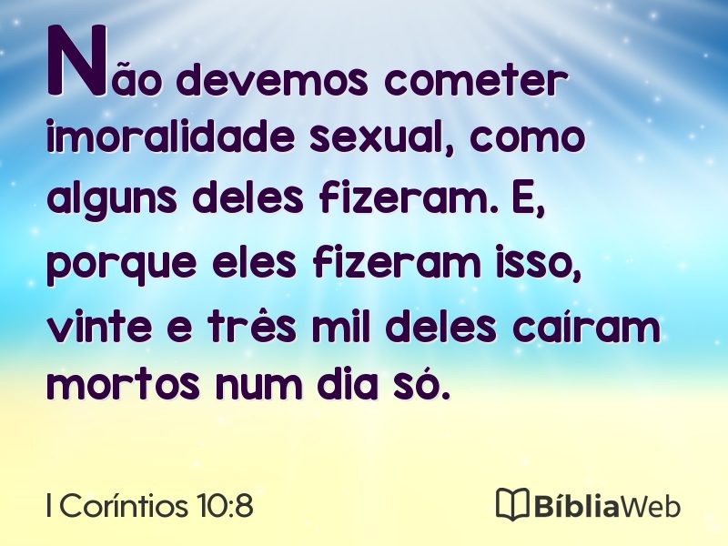 I Coríntios 10:8 em imagem para compartilhar