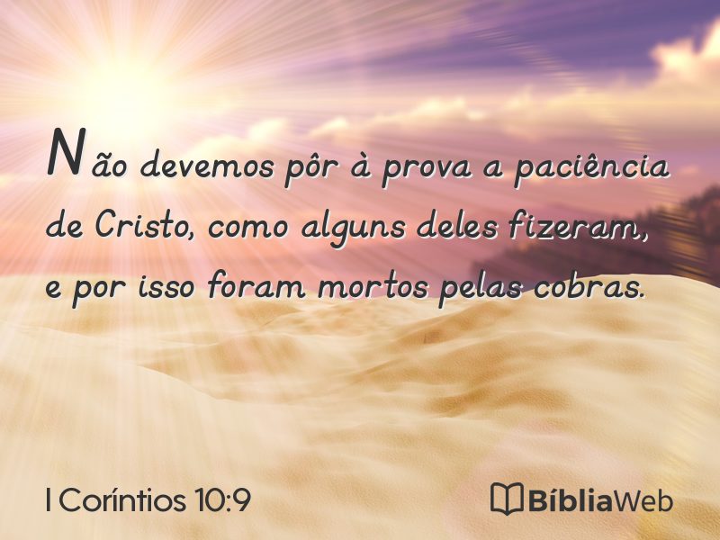 I Coríntios 10:9 em imagem para compartilhar