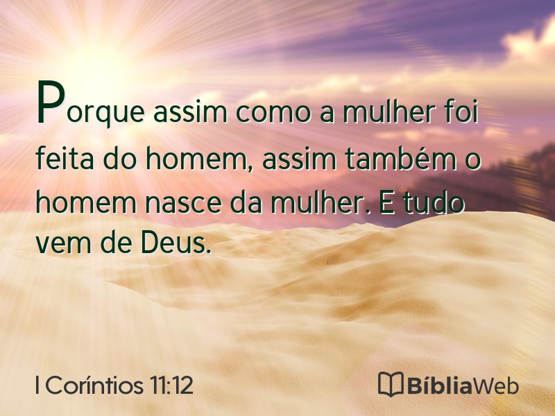 I Coríntios 11:12 em imagem para compartilhar