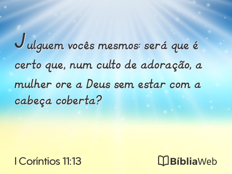 I Coríntios 11:13 em imagem para compartilhar