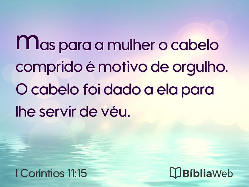 I Coríntios 11:15 em imagem para compartilhar