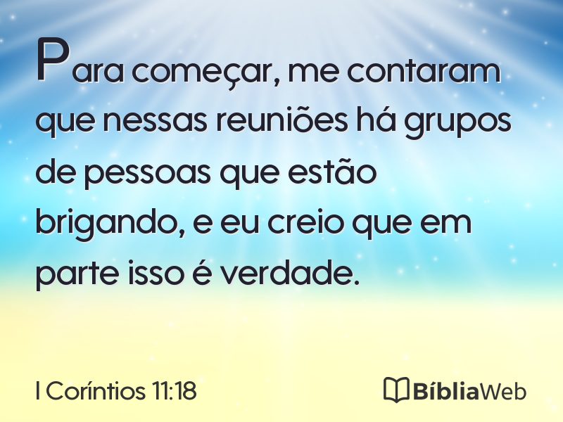 I Coríntios 11:18 em imagem para compartilhar