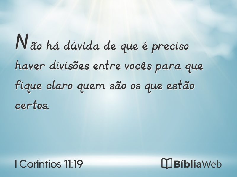 I Coríntios 11:19 em imagem para compartilhar