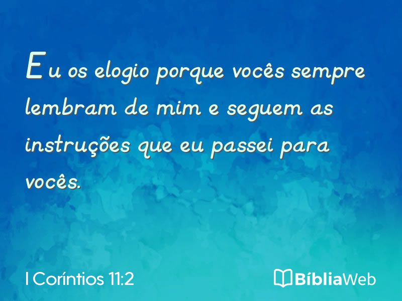 I Coríntios 11:2 em imagem para compartilhar