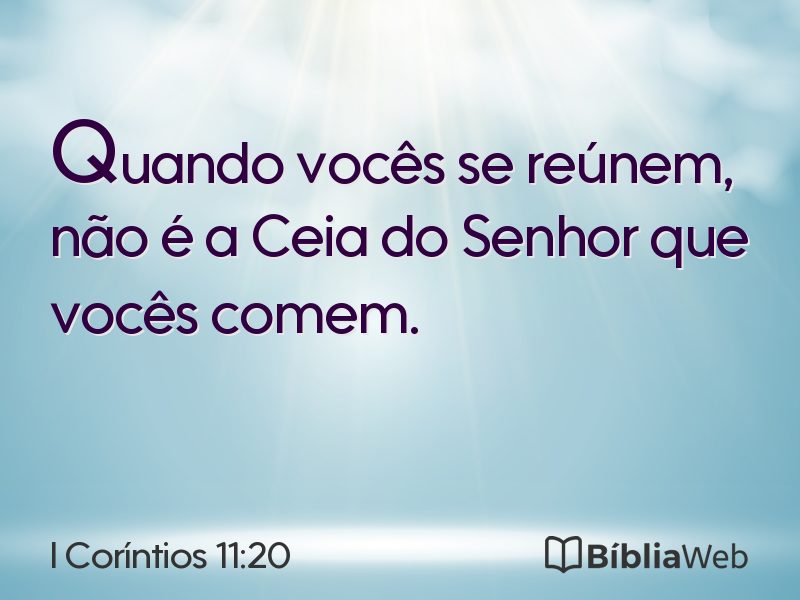I Coríntios 11:20 em imagem para compartilhar