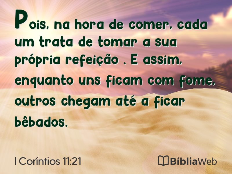 I Coríntios 11:21 em imagem para compartilhar