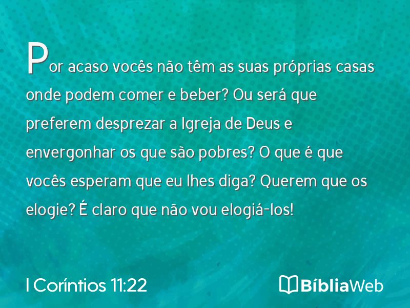 I Coríntios 11:22 em imagem para compartilhar