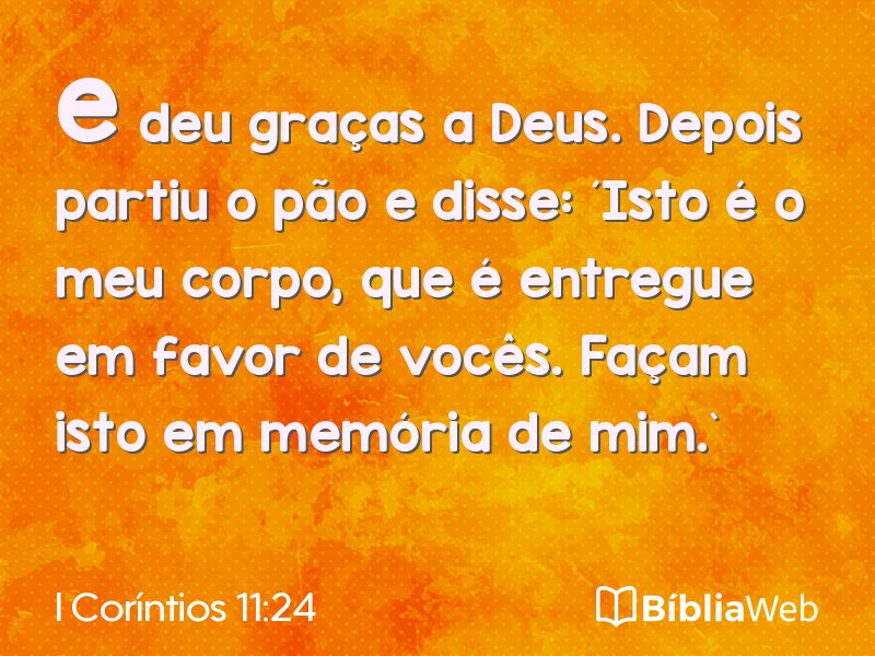 I Coríntios 11:24 em imagem para compartilhar
