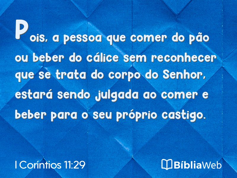 I Coríntios 11:29 em imagem para compartilhar