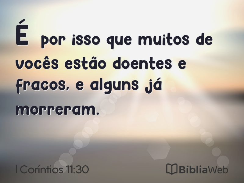 I Coríntios 11:30 em imagem para compartilhar