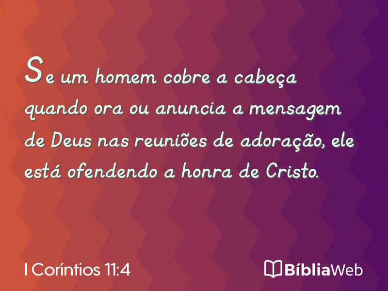 I Coríntios 11:4 em imagem para compartilhar