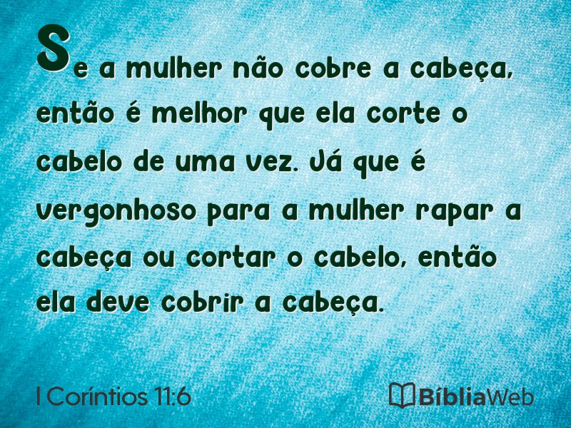 I Coríntios 11:6 em imagem para compartilhar