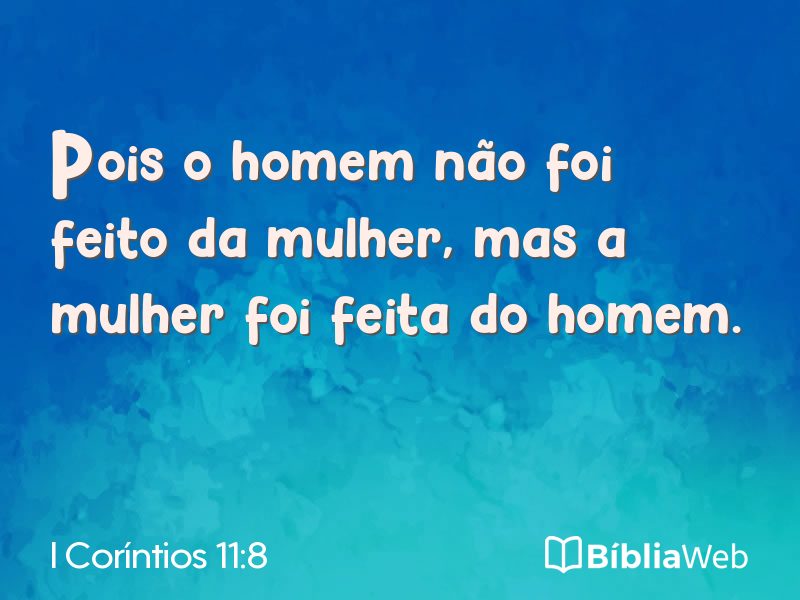 I Coríntios 11:8 em imagem para compartilhar