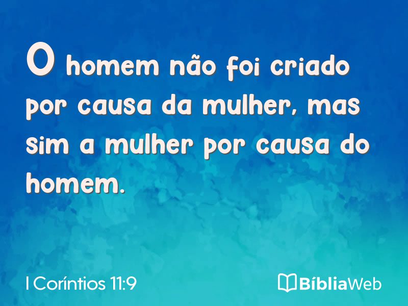 I Coríntios 11:9 em imagem para compartilhar