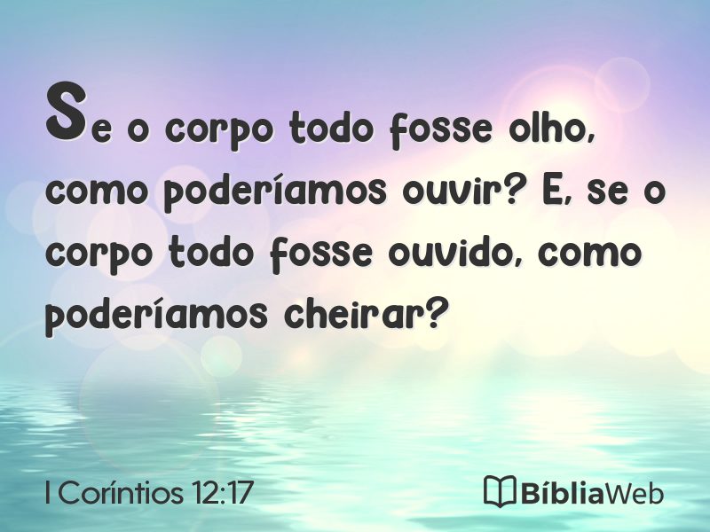 I Coríntios 12:17 em imagem para compartilhar