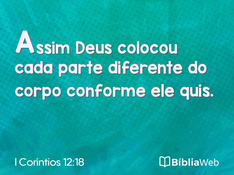 I Coríntios 12:18 em imagem para compartilhar