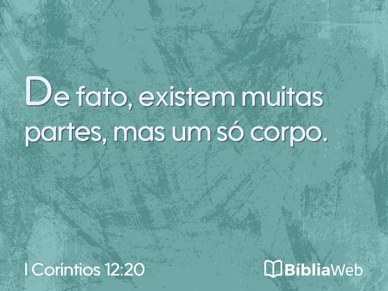 I Coríntios 12:20 em imagem para compartilhar