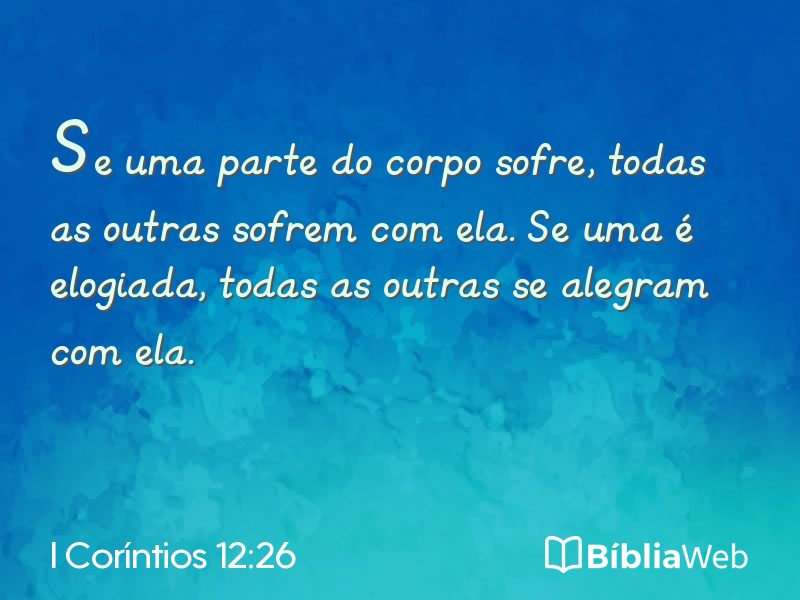I Coríntios 12:26 em imagem para compartilhar