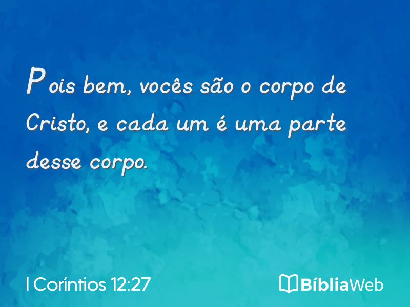 I Coríntios 12:27 em imagem para compartilhar