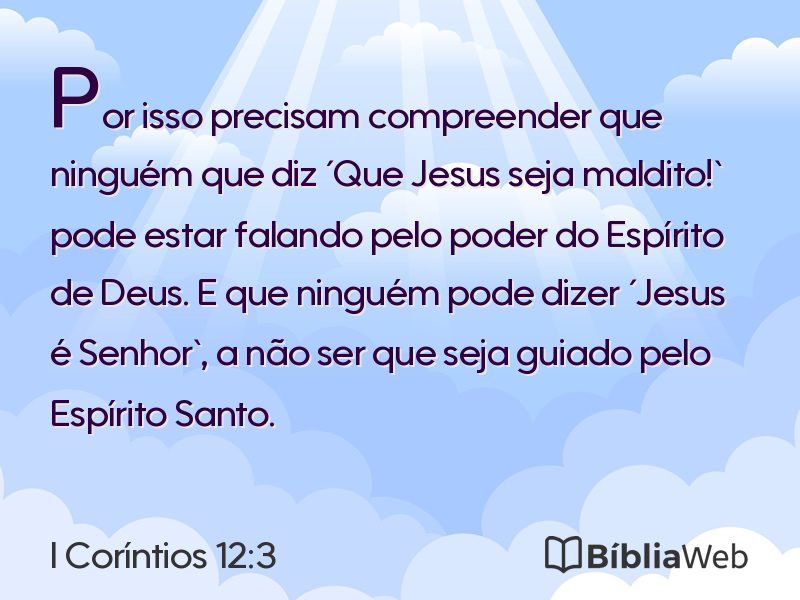 I Coríntios 12:3 em imagem para compartilhar