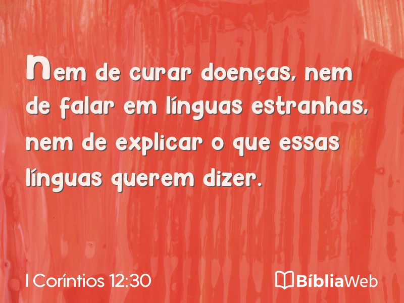 I Coríntios 12:30 em imagem para compartilhar