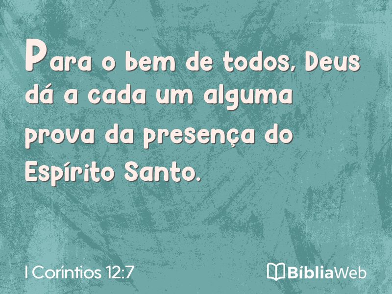 I Coríntios 12:7 em imagem para compartilhar