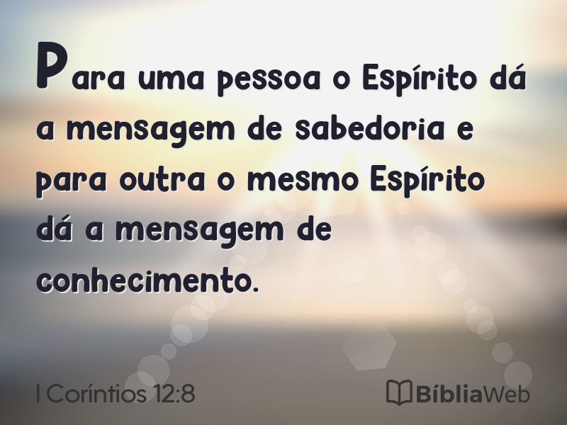 I Coríntios 12:8 em imagem para compartilhar