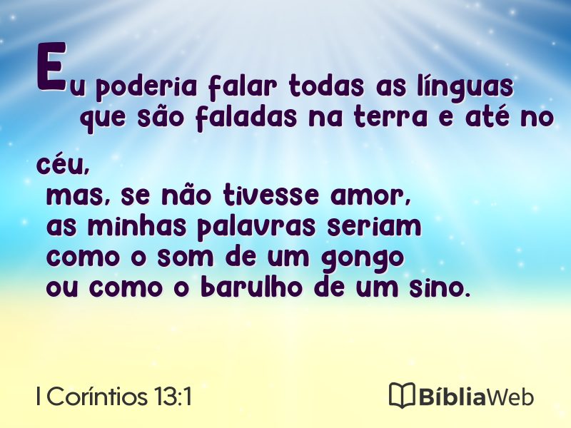 I Coríntios 13:1 em imagem para compartilhar
