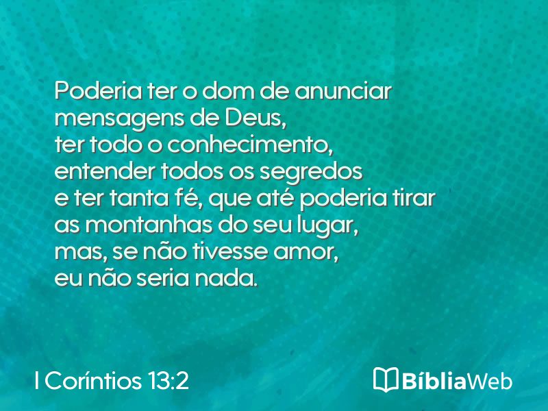 I Coríntios 13:2 em imagem para compartilhar