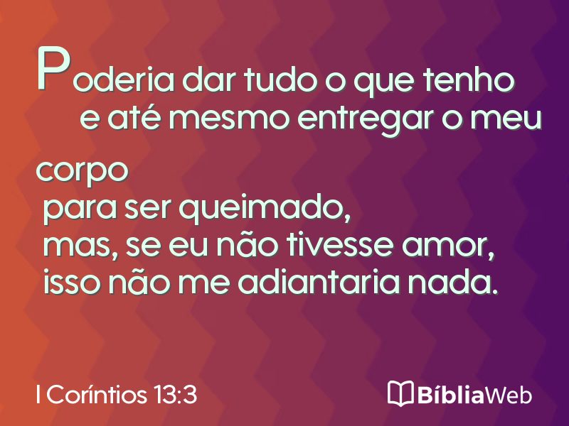 I Coríntios 13:3 em imagem para compartilhar