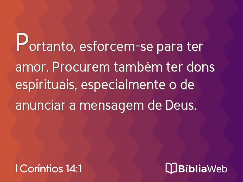 I Coríntios 14:1 em imagem para compartilhar