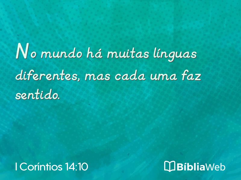 I Coríntios 14:10 em imagem para compartilhar