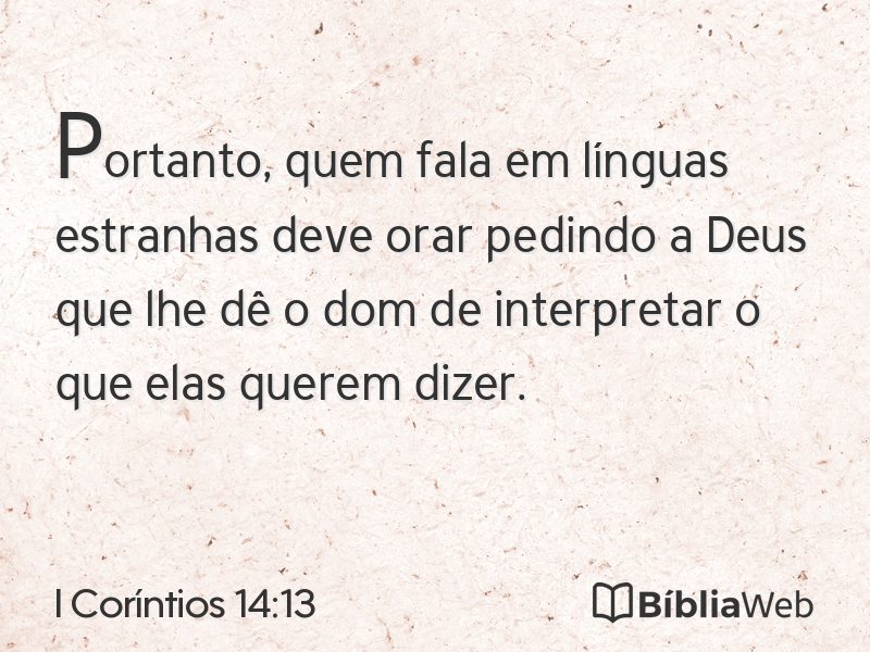 I Coríntios 14:13 em imagem para compartilhar
