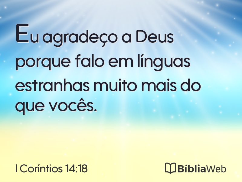 I Coríntios 14:18 em imagem para compartilhar