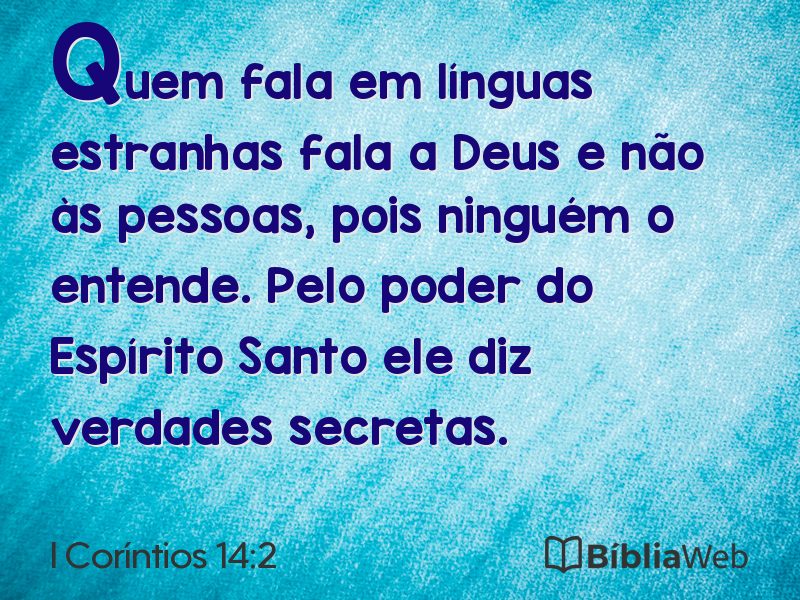 I Coríntios 14:2 em imagem para compartilhar