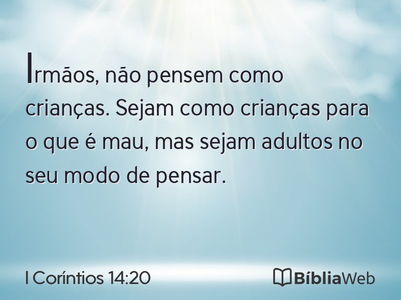 I Coríntios 14:20 em imagem para compartilhar