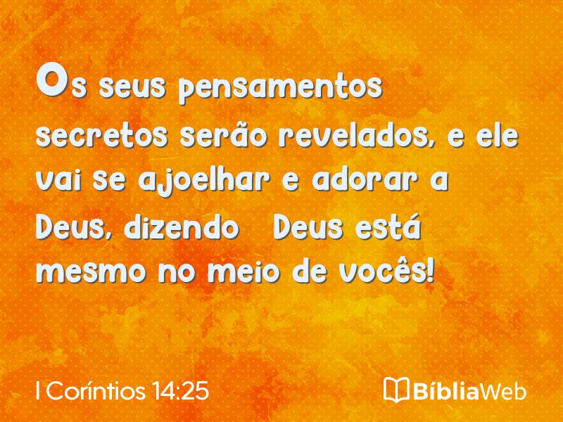 I Coríntios 14:25 em imagem para compartilhar