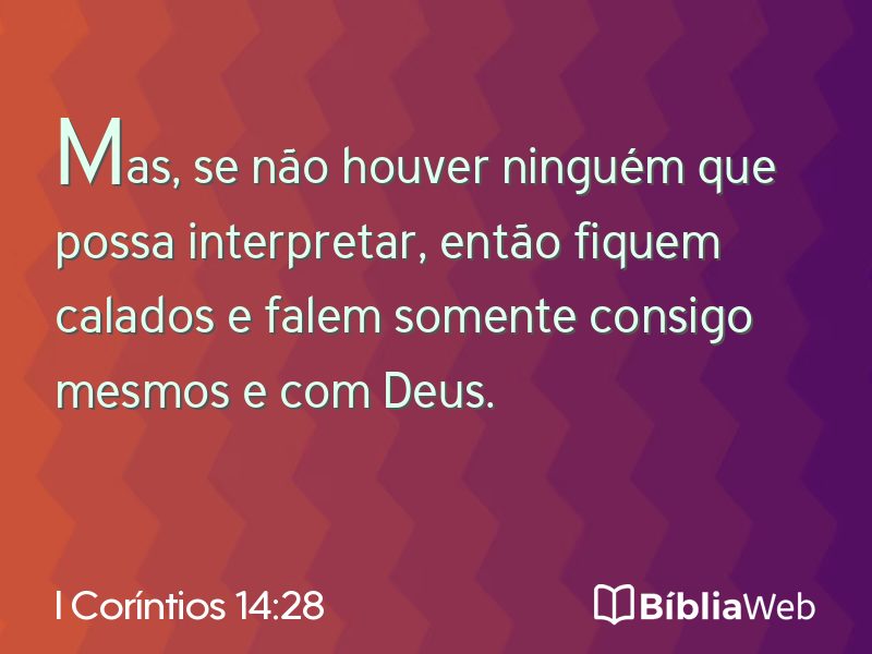 I Coríntios 14:28 em imagem para compartilhar