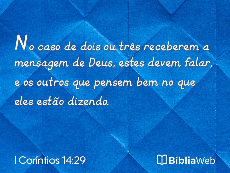 I Coríntios 14:29 em imagem para compartilhar
