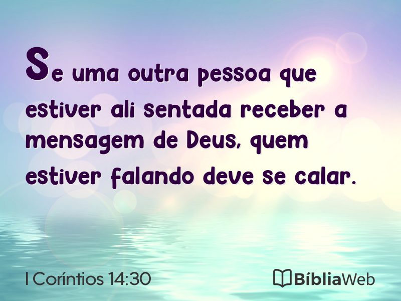 I Coríntios 14:30 em imagem para compartilhar
