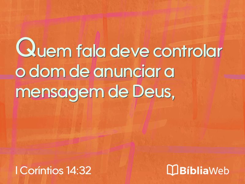 I Coríntios 14:32 em imagem para compartilhar