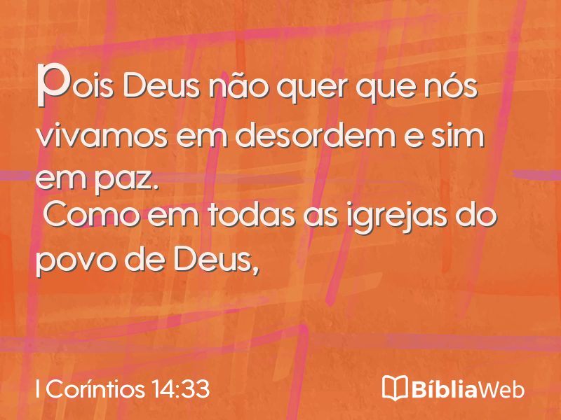 I Coríntios 14:33 em imagem para compartilhar