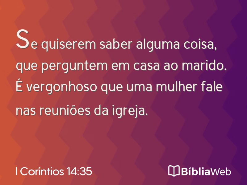 I Coríntios 14:35 em imagem para compartilhar