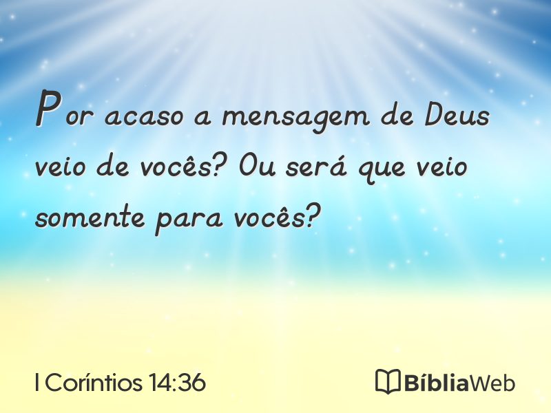 I Coríntios 14:36 em imagem para compartilhar