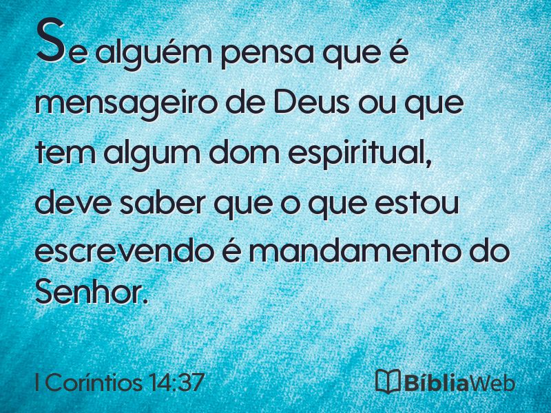I Coríntios 14:37 em imagem para compartilhar