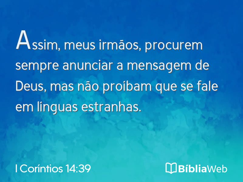 I Coríntios 14:39 em imagem para compartilhar