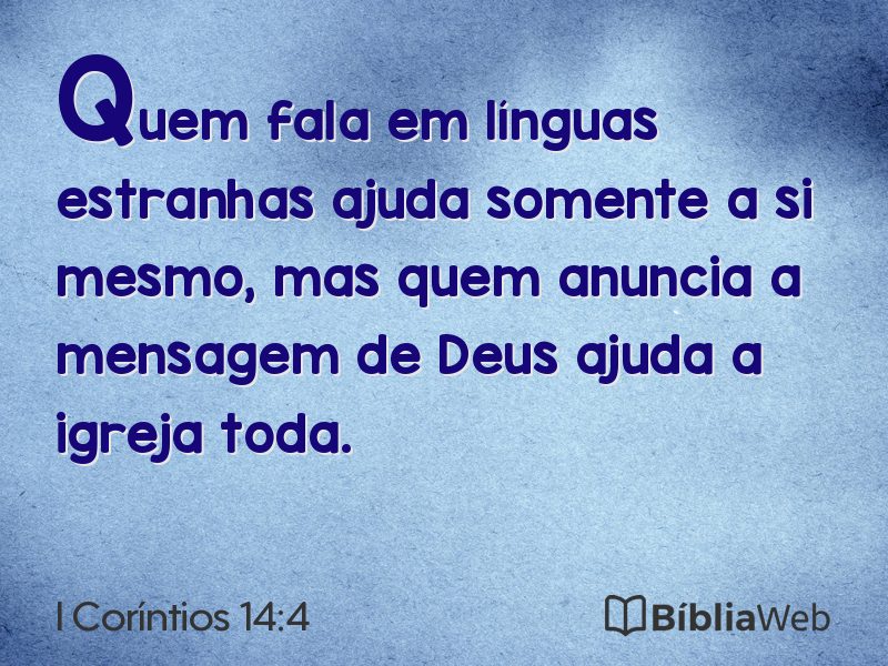 I Coríntios 14:4 em imagem para compartilhar