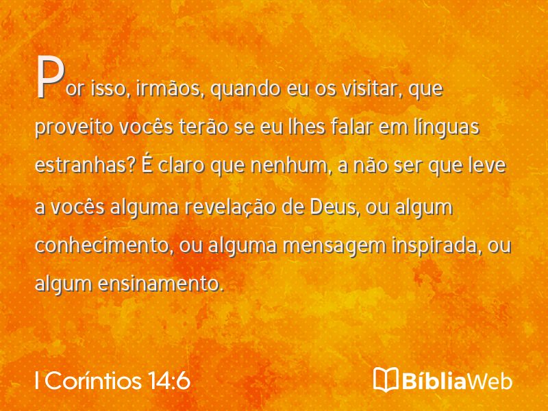 I Coríntios 14:6 em imagem para compartilhar