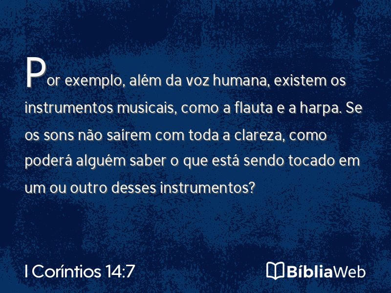 I Coríntios 14:7 em imagem para compartilhar